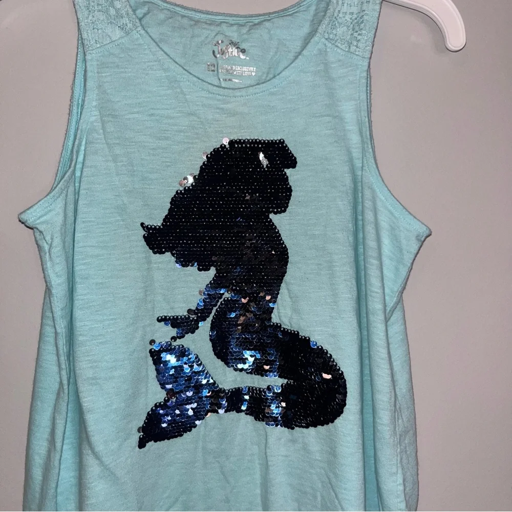 Justice Blue Sequin Flip Mermaid Tank Top